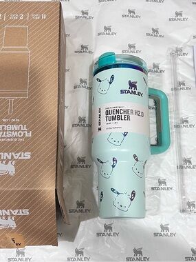 Stanley Mint Green Quencher H2.0 Tumbler with Cartoon Print